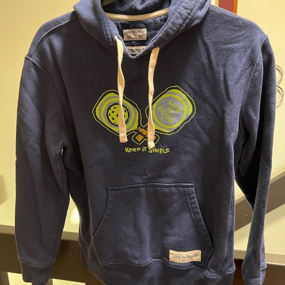 Life Is Good Tops - Life Is Good Navy Blue Hoodie Pickle Ball Size Small #221